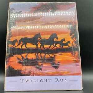 Vintage Horse Art Print Twilight Run Sandy Rusinko Sunset Galloping Scene Poster